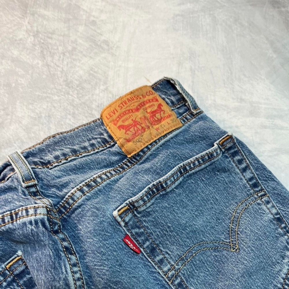 Y2K 2000s Levi's 505 Mid Wash Skater Grunge Blue Denim Jeans - Picture 5 of 6